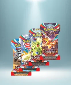 obsidian flames sleeved booster pack display