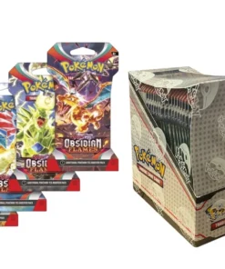obsidian flames sleeved booster pack display